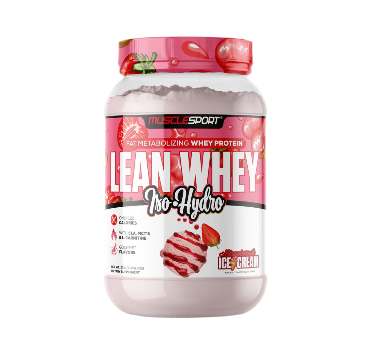 Lean Whey Iso Hydro Gourmet Protein 2LB Strawberry Ice Cream