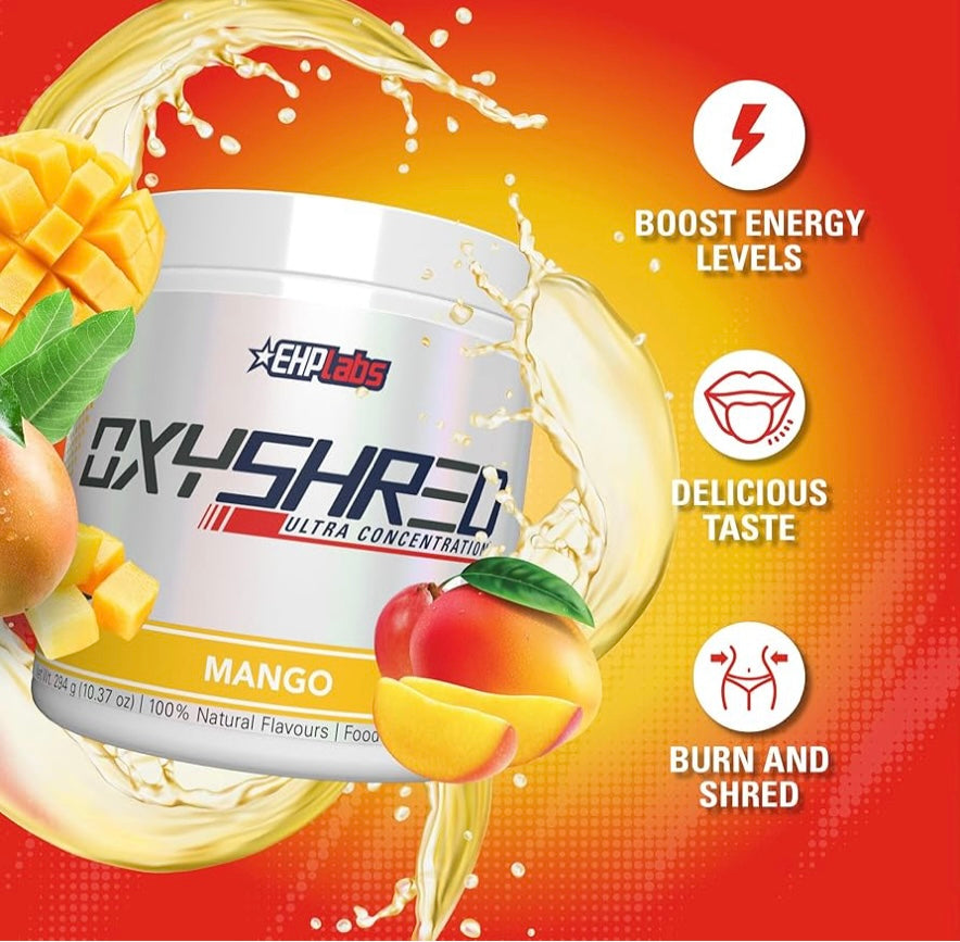 EHP Labs OxyShred Thermogenic Fat Burner Pre-Workout Mango