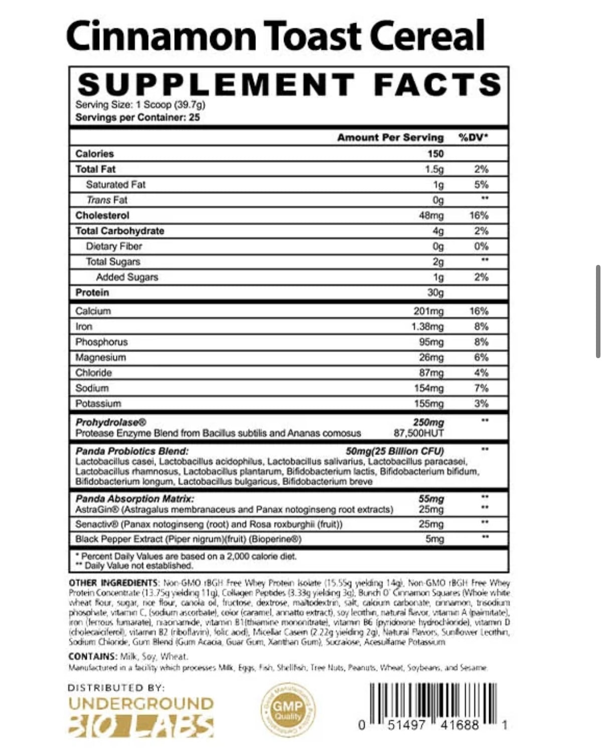 Panda Fuel Protein Cinnamon Toast