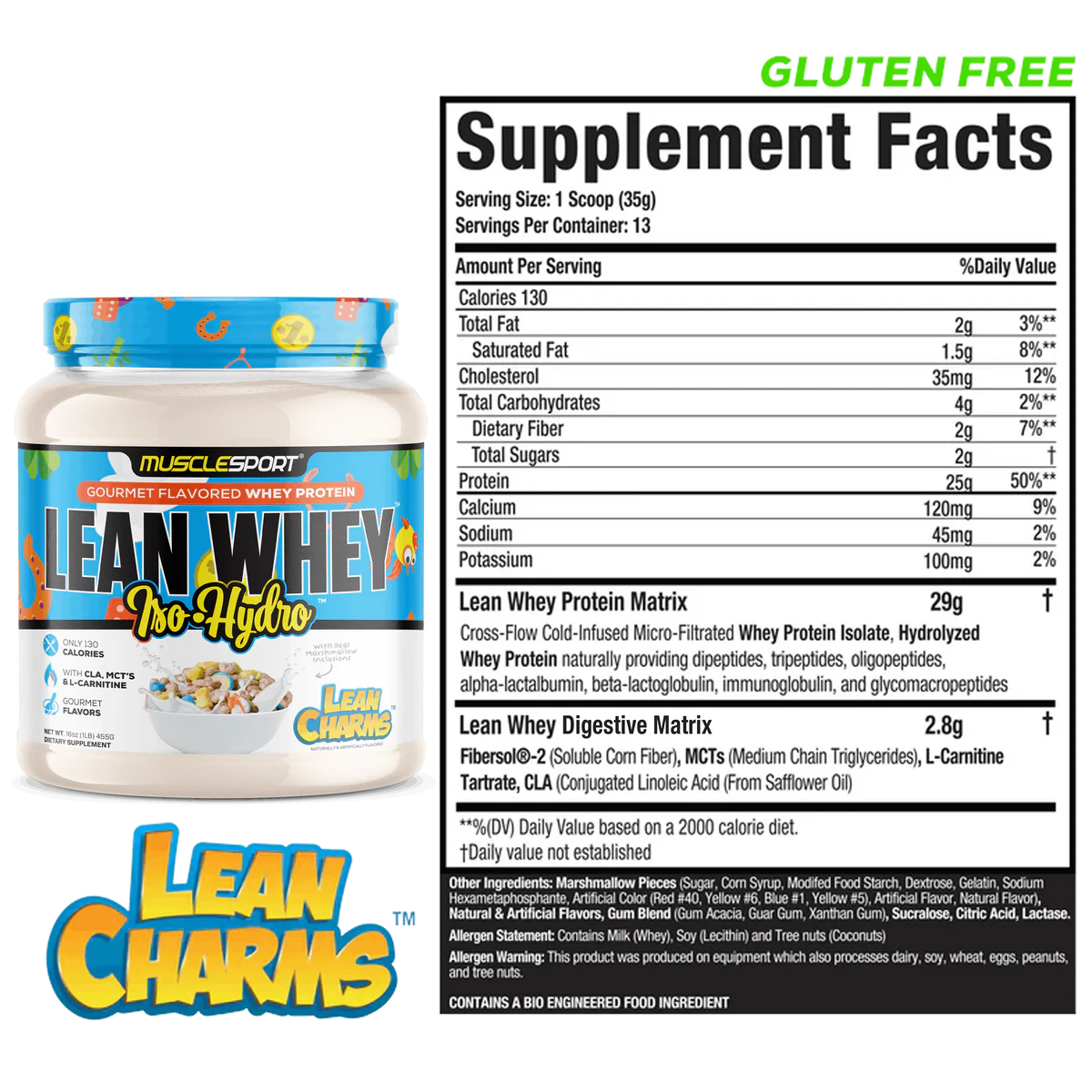 Lean Whey Iso Hydro Gourmet Protein 1lb Lean Charms