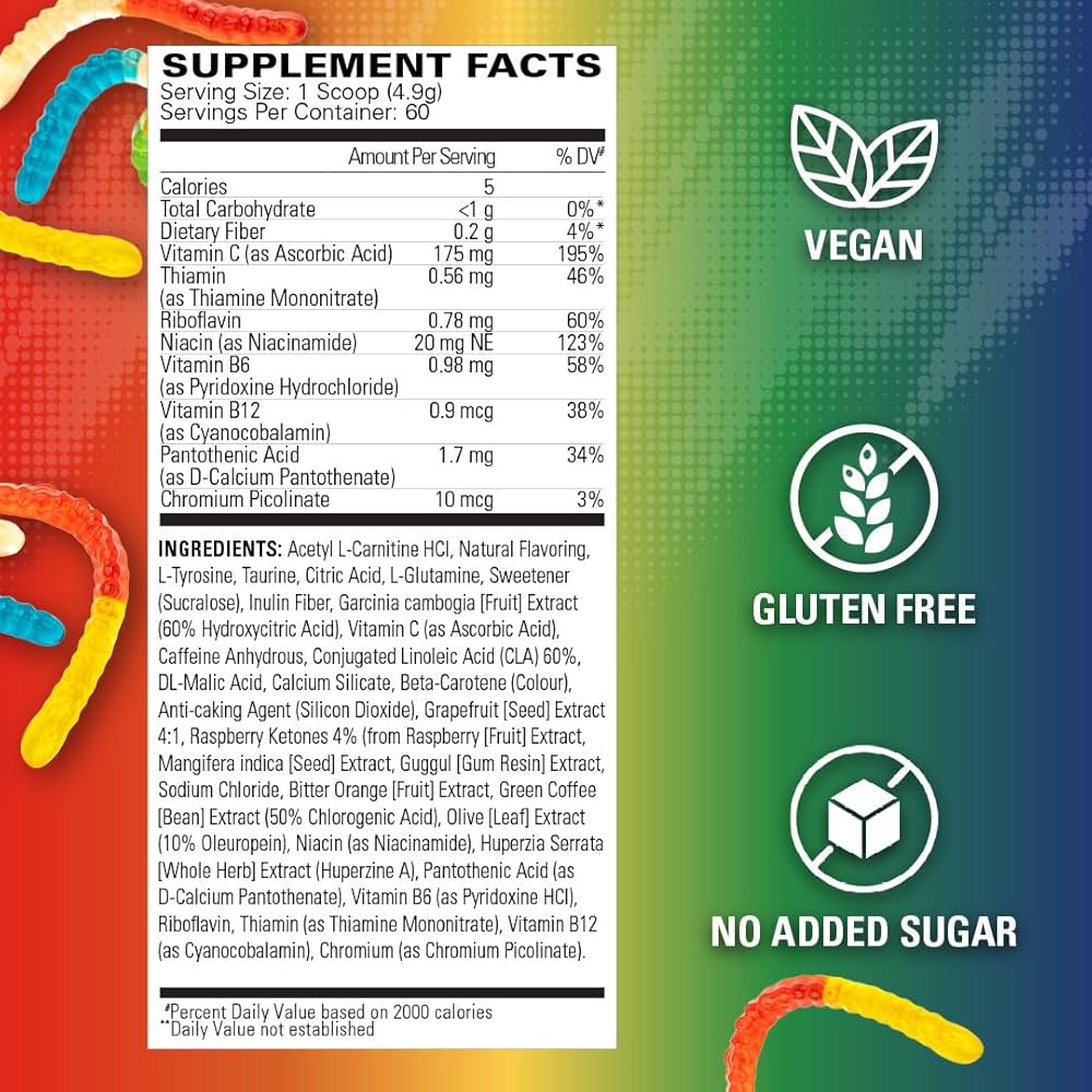 EHP Labs OxyShred Thermogenic Fat Burner Pre-Workout Gummy Snake