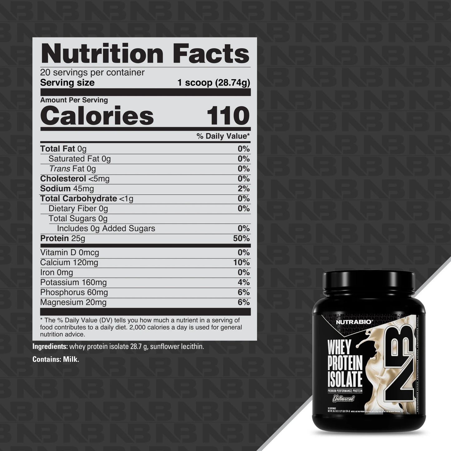 Nutrabio Whey Protein Isolate Unflavored