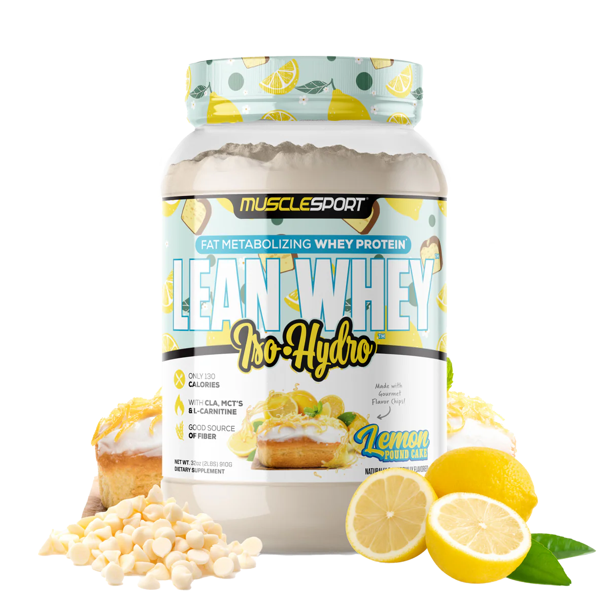Lean Whey Iso Hydro Gourmet Protein 2LB Lemon Pound Cake