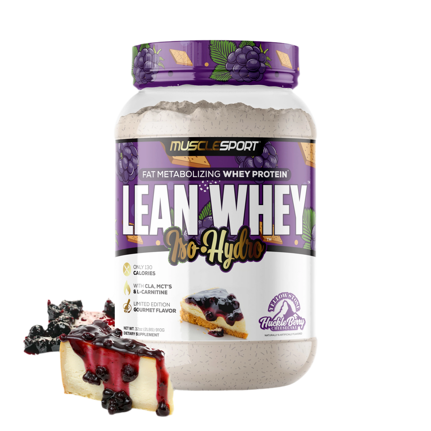 Lean Whey Iso Hydro Gourmet Protein 2LB Huckleberry Cheesecake