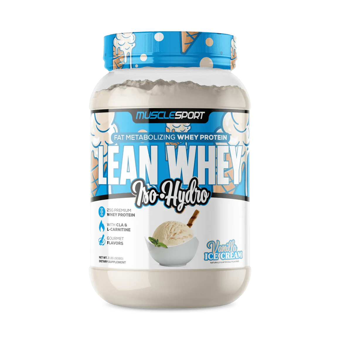 Lean Whey Iso Hydro Gourmet Protein 2LB Vanilla Ice Cream