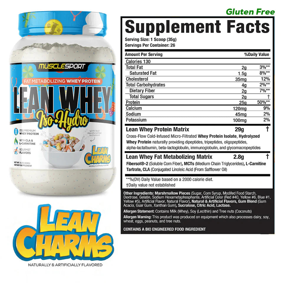 Lean Whey Iso Hydro Gourmet Protein 2LB Lean Charms