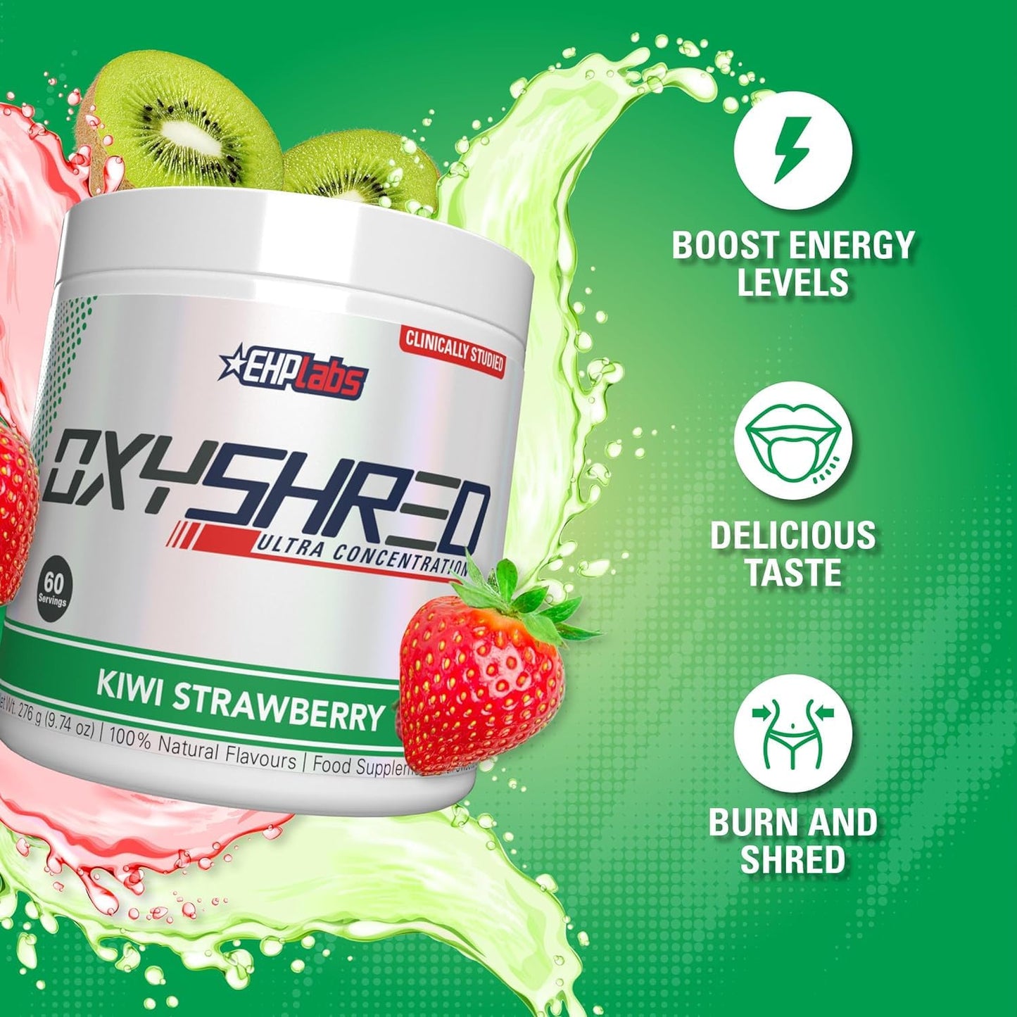 EHP Labs OxyShred Thermogenic Fat Burner Pre-Workout Kiwi Strawberry
