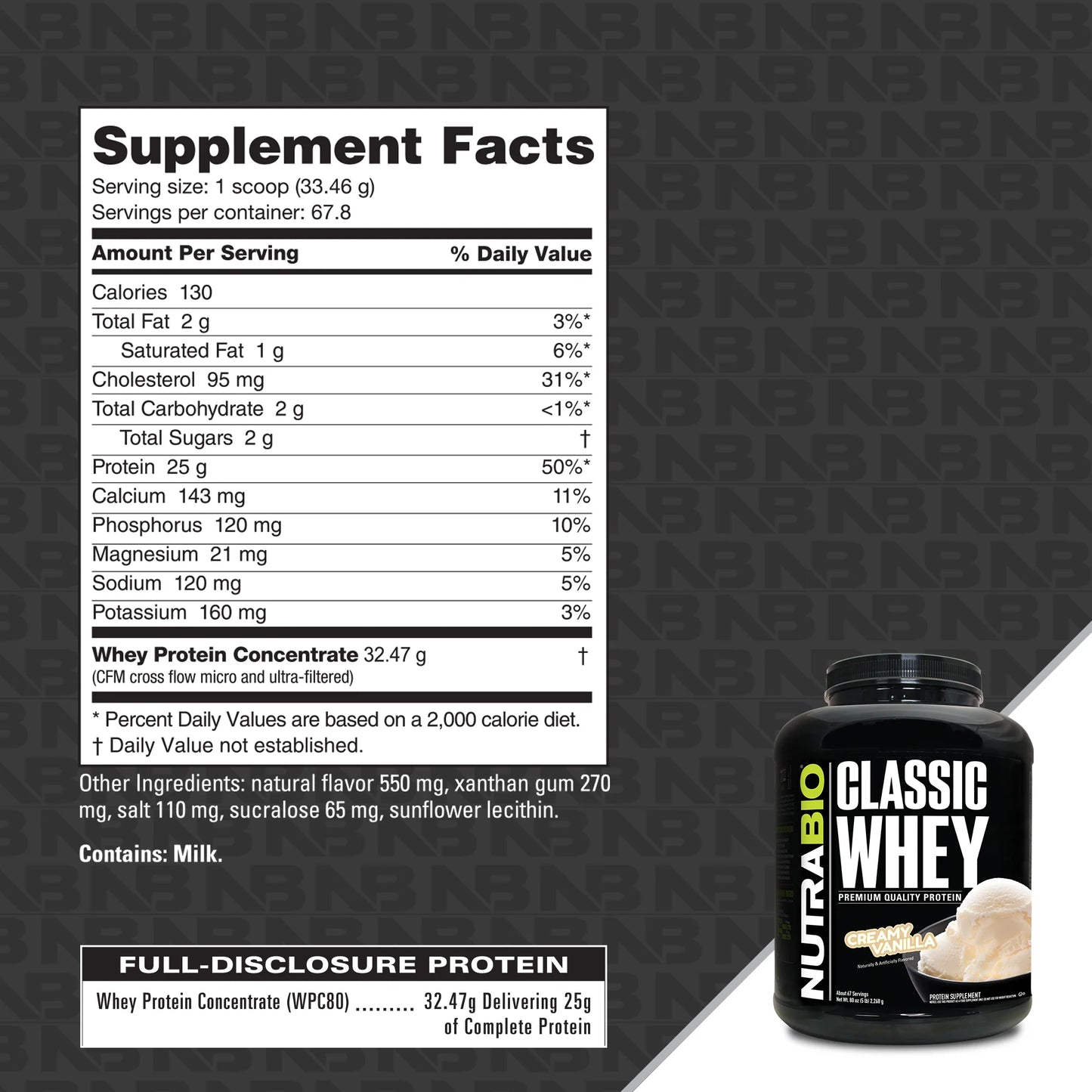 Nutrabio Classic Whey Creamy Vanilla 5lb