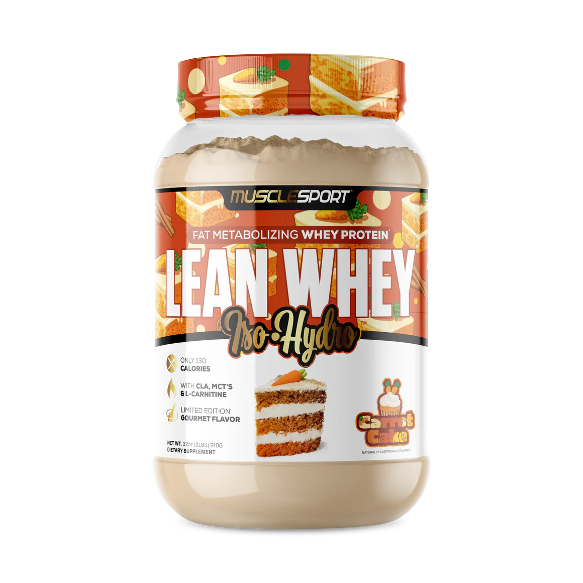 Lean Whey Iso Hydro Gourmet Protein 2LB Carrot Cake