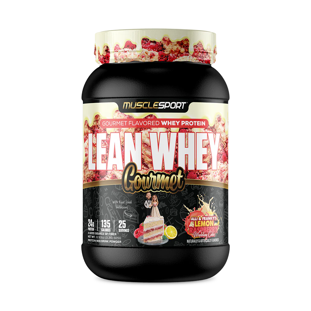 Lean Whey Gourmet Premium Blended Protein 2lb Lemon Raspberry Wedding Cake