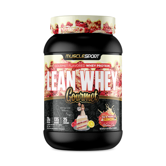 Lean Whey Gourmet Premium Blended Protein 2lb Lemon Raspberry Wedding Cake