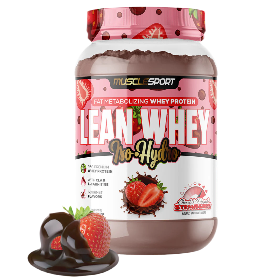 Lean Whey Iso Hydro Gourmet Protein 2LB Chocolate Dipped Strawberry