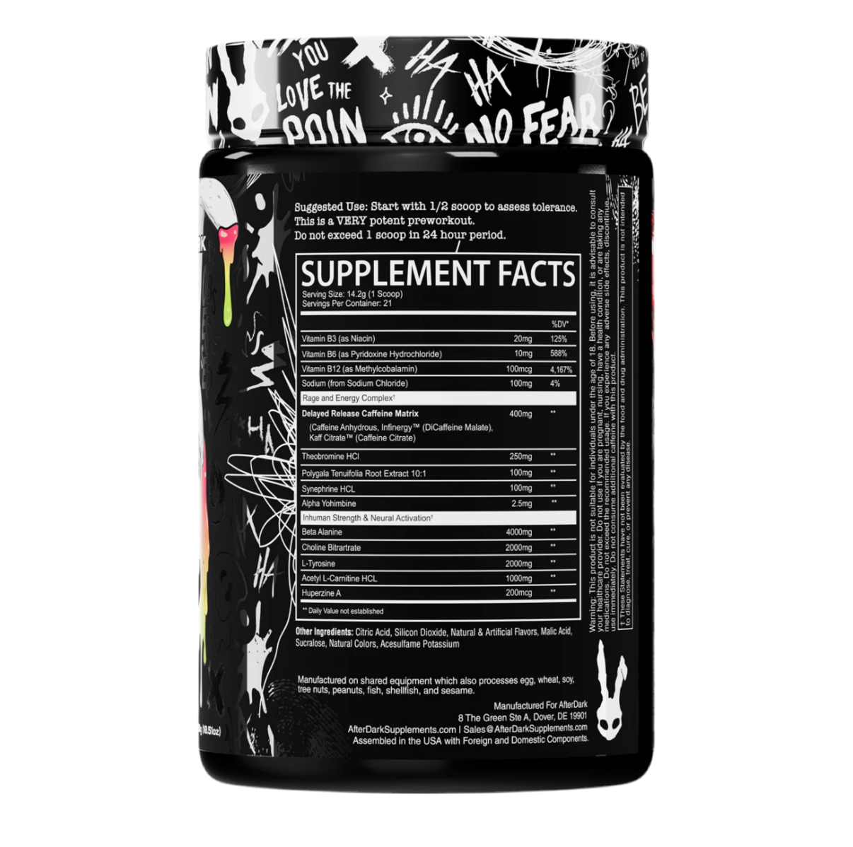 Afterdark Inhuman Pre-Workout “FACE MELTER”