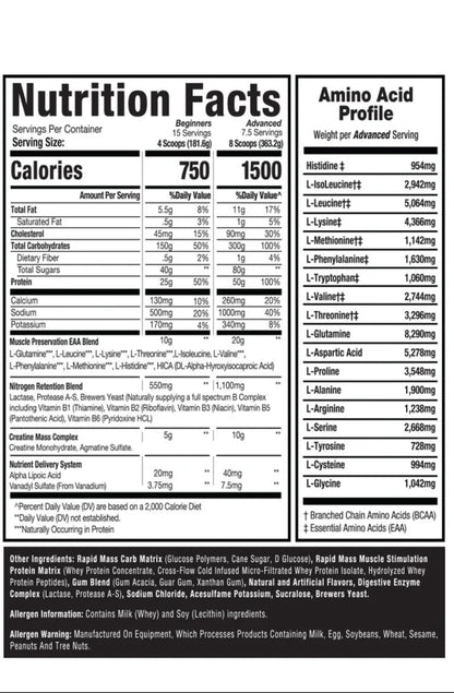 MASS REVOLUTION™ MASS GAINER 6LB Chocolate