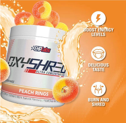 EHP Labs OxyShred Thermogenic Fat Burner Pre-Workout Peach Rings