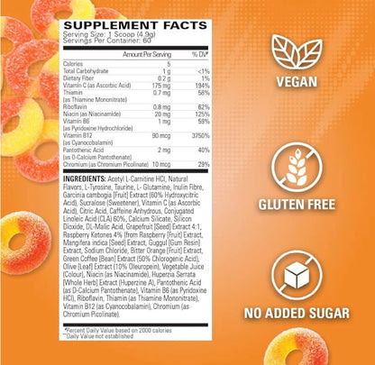 EHP Labs OxyShred Thermogenic Fat Burner Pre-Workout Peach Rings