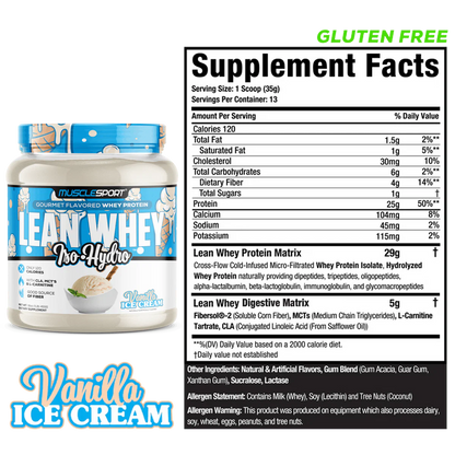 Lean Whey Iso Hydro Gourmet Protein 1lb Vanilla