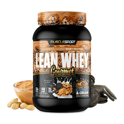 Lean Whey Gourmet Premium Blended Protein 2lb Peanut Butter Cookies n Cream
