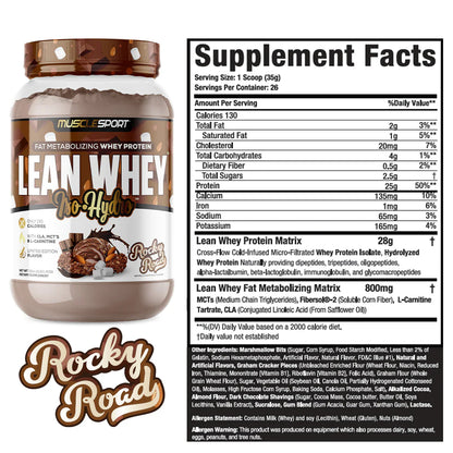 Lean Whey Iso Hydro Gourmet Protein 2LB Rocky Road