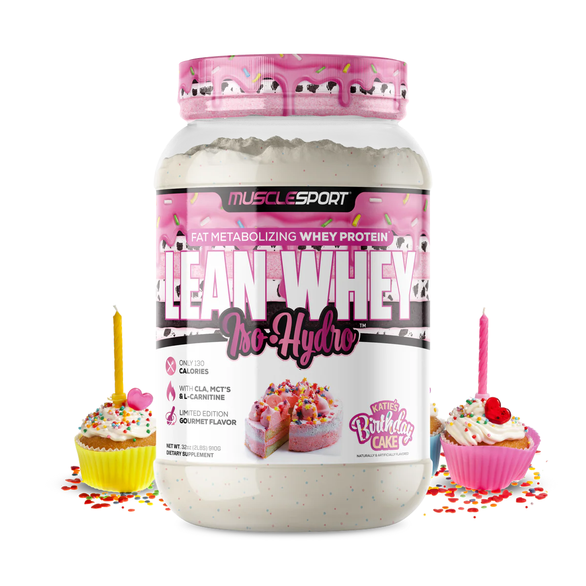 Lean Whey Iso Hydro Gourmet Protein 2LB Katie’s Birthday Cake