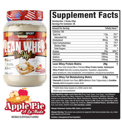 Lean Whey Iso Hydro Gourmet Protein 2LB Apple Pie a la Mode
