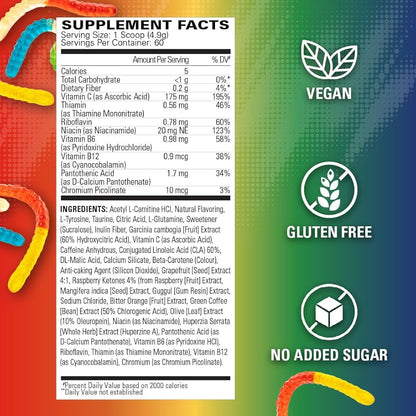 EHP Labs OxyShred Thermogenic Fat Burner Pre-Workout Gummy Snake