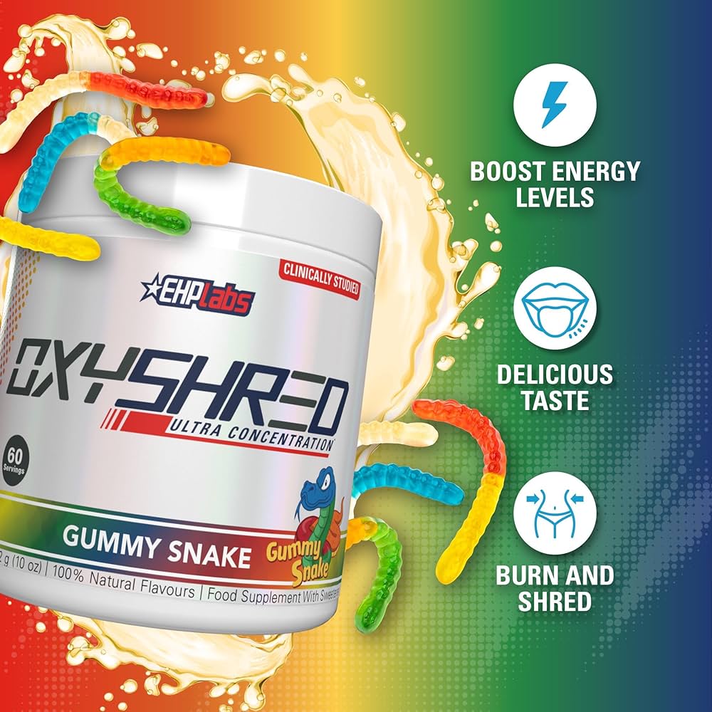 EHP Labs OxyShred Thermogenic Fat Burner Pre-Workout Gummy Snake