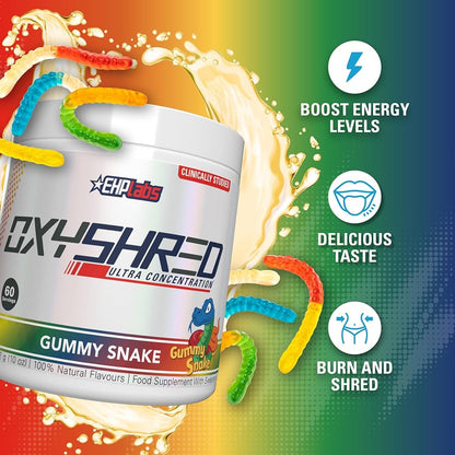 EHP Labs OxyShred Thermogenic Fat Burner Pre-Workout Gummy Snake