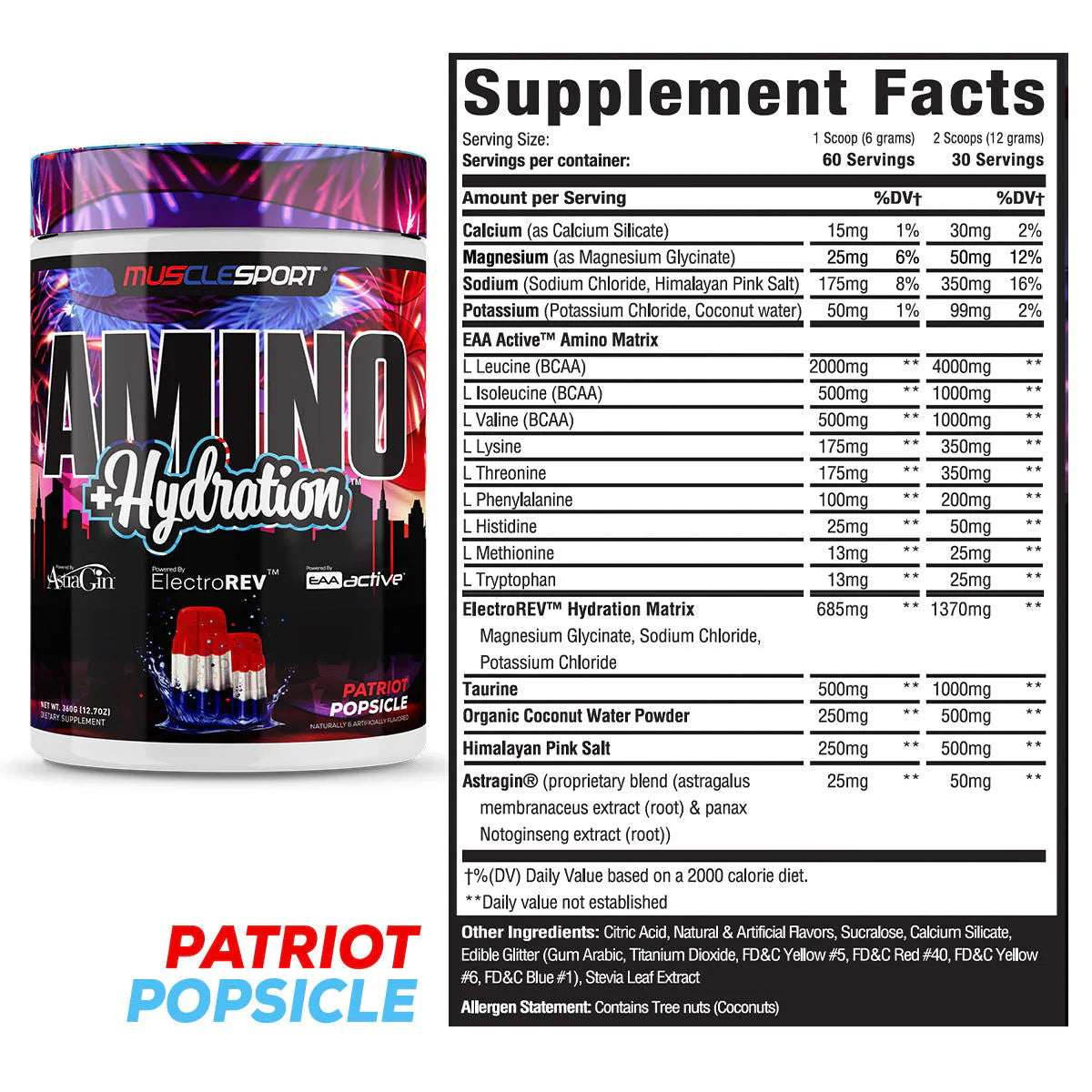 MuscleSport Amino + Hydration Patriot Popsicle