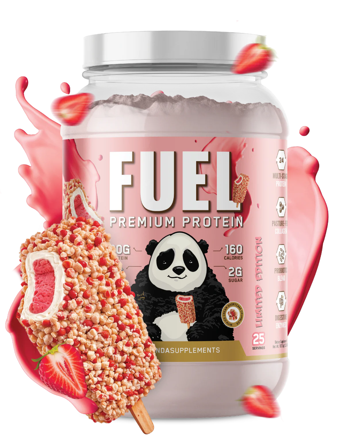 Panda Fuel Protein Strawberry Ice Cream Crumble