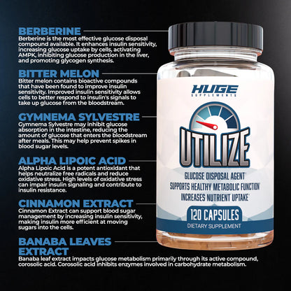 Huge Supps UTILIZE
GLUCOSE DISPOSAL AGENT