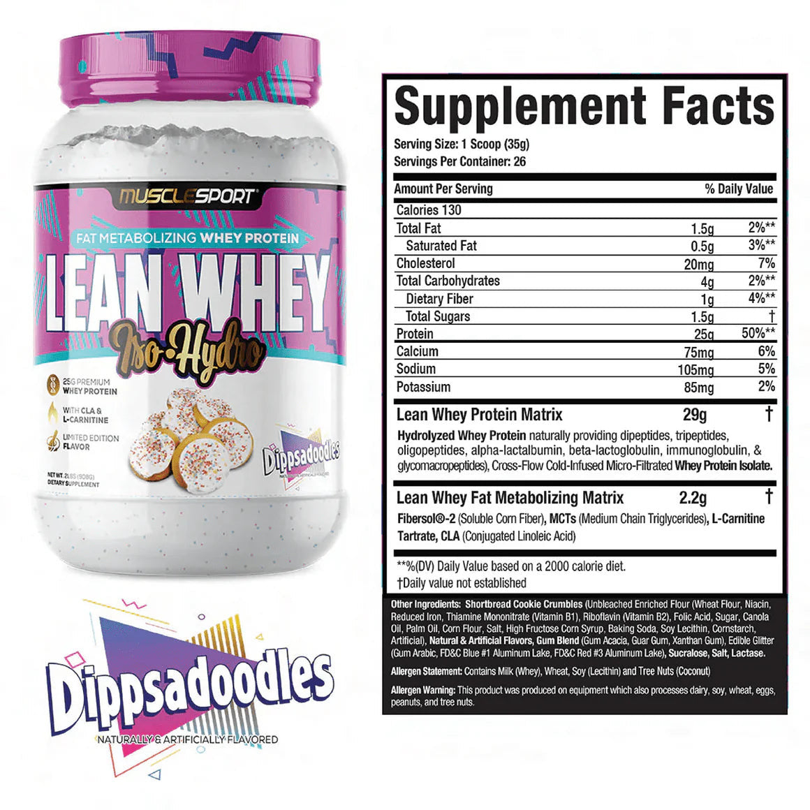 Lean Whey Iso Hydro Gourmet Protein 2LB Dippsadoodles