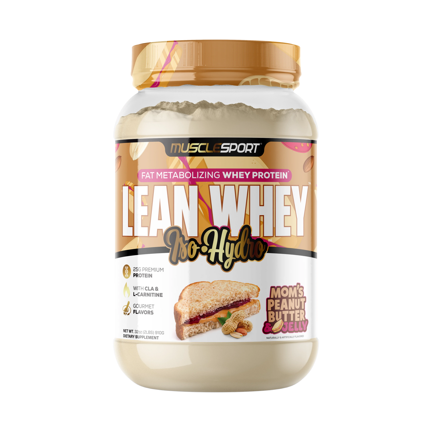 Lean Whey Iso Hydro Gourmet Protein 2LB Mom’s PB & J