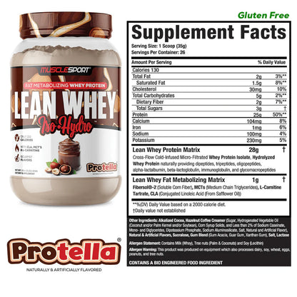 Lean Whey Iso Hydro Gourmet Protein 2LB Protella