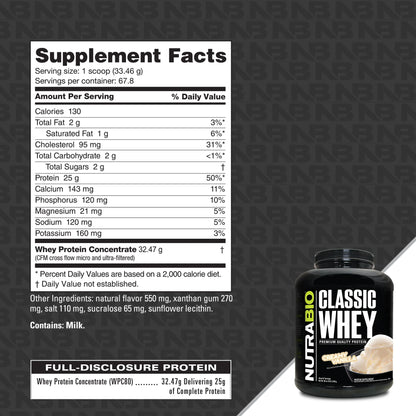 Nutrabio Classic Whey Creamy Vanilla 5lb