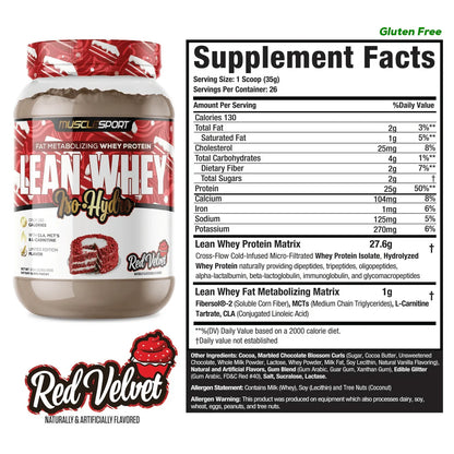 Lean Whey Iso Hydro Gourmet Protein 2LB Red Velvet